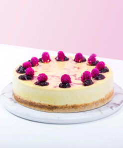 Blueberry compote cheesecake