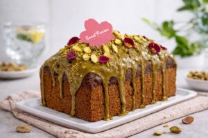 BANANA CAKE ( with pistachio drizzle )